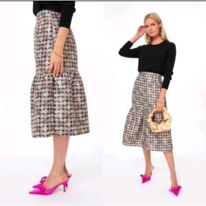 Tuckernuck Punchy Jacquard Pink Emilie Skirt Floral Tiered XXL